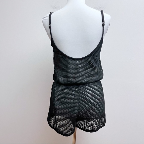 Live Love Dream Black Sheer Mesh Swimsuit Cover Romper Size Medium - Picture 5 of 8